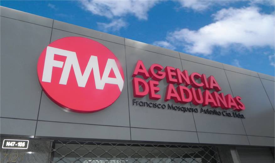 Rótulo 3D de FMA con neón flex y estructura metálica